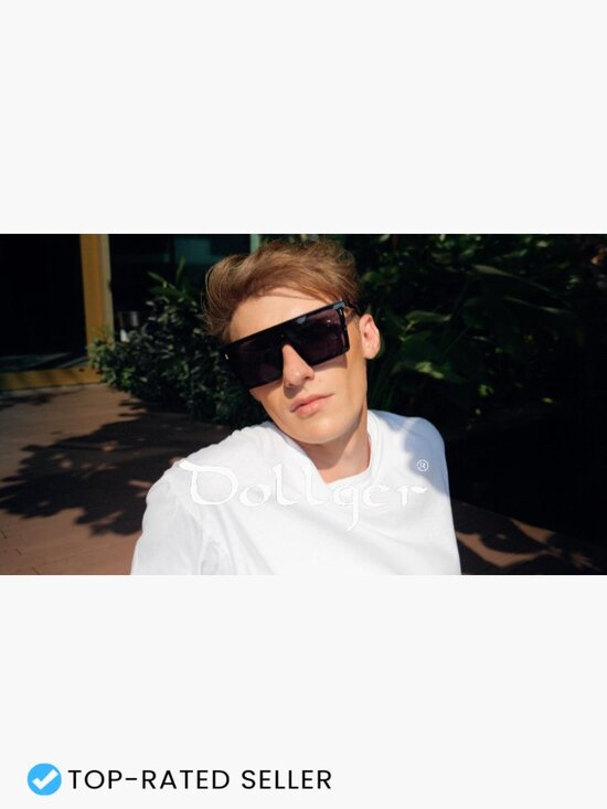 Square Oversized Flat Top Big Sunglasses Trendy Shades UV400 Protection